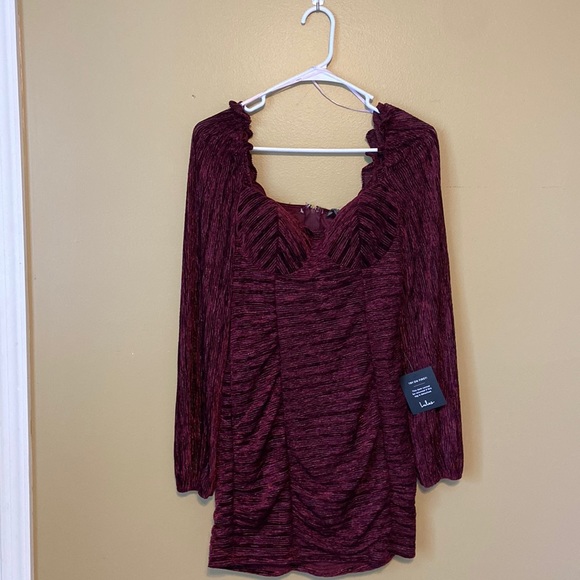 Celebrate with Me Burgundy Velvet Bustier - Picture 1 of 4